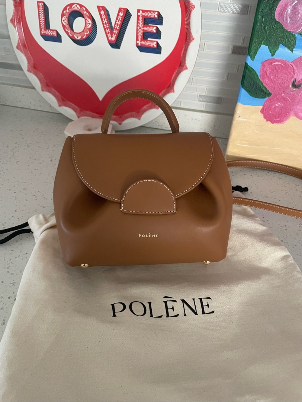 Polène Authentic Numero Uno Nano in Camel. - Picture 2 of 7